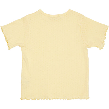 COPENHAGEN COLORS Lt Yellow Summer Pointelle T-Skjorte Ss