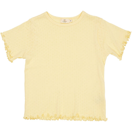 COPENHAGEN COLORS Lt Yellow Summer Pointelle T-Skjorte Ss