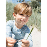 Serendipity Azur/Ecru Slim Bluse Stripe