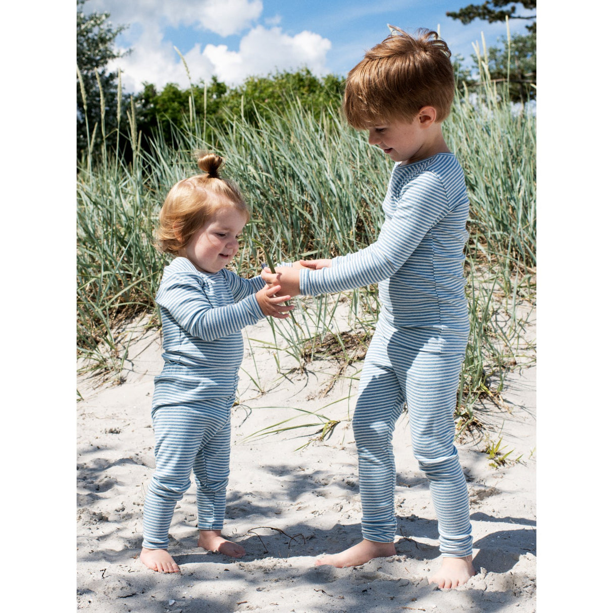 Serendipity Azur/Ecru Slim Bluse Stripe