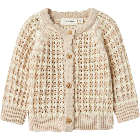 Lil'Atelier Turtledove Gray Morn Boa Strikk Cardigan