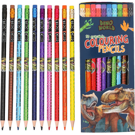 Dino World Erasable Colouring Pencils