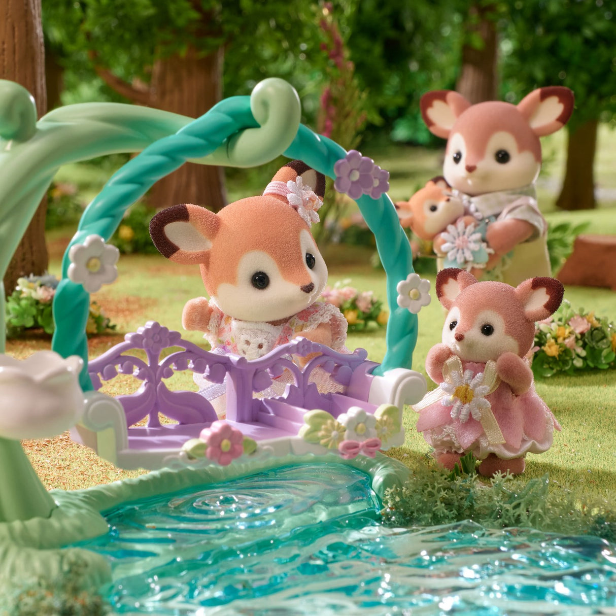 Sylvanian Families® Deer Babies - Floral Swing Sett
