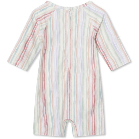 Mini A ture Wavy Stripes Goldie 3/4 Printed Kjole. GRS