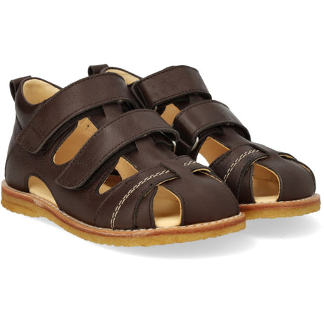 Angulus Dark Brown Begynner Sandal Med Borrelåslukning