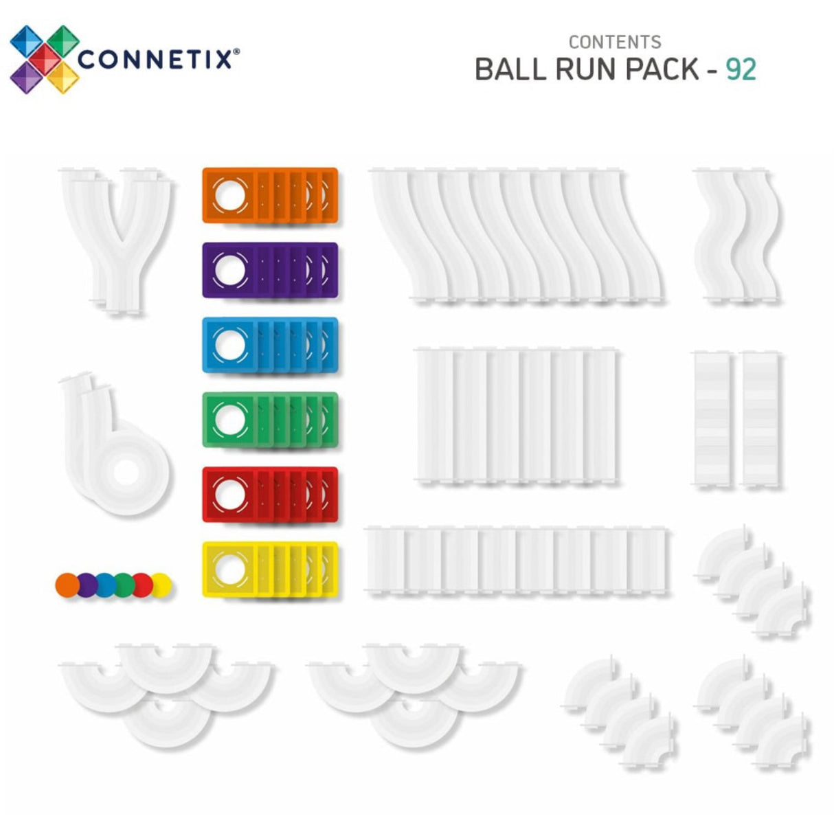 Connetix Rainbow Ball Run Pakke 92 Styks