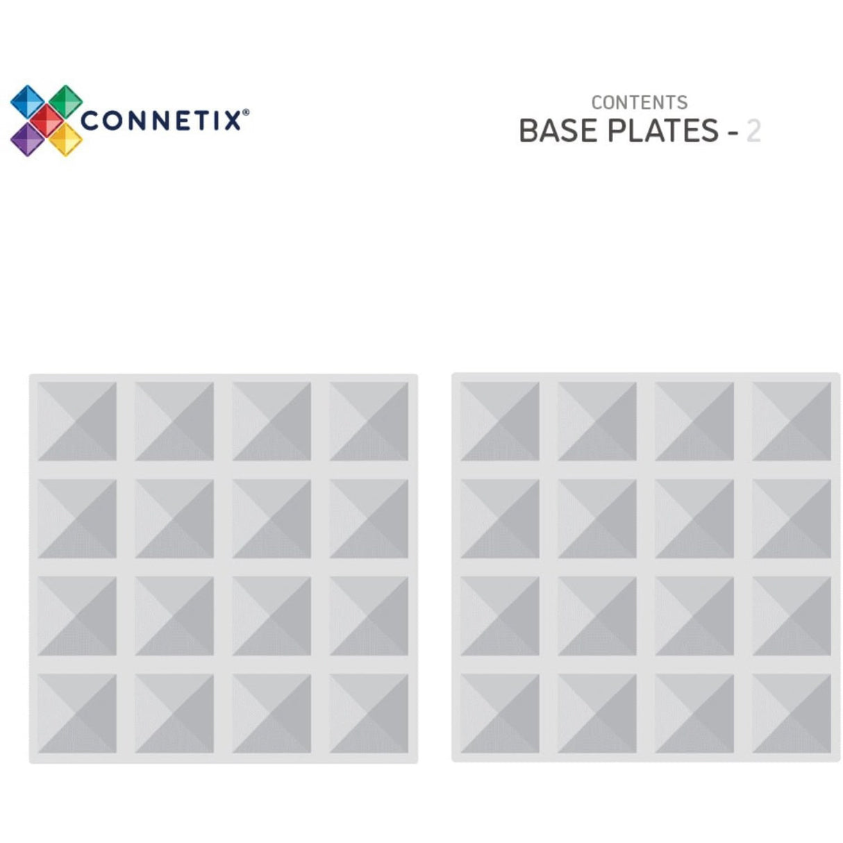 Connetix Clear Base Plate Pakke 2 Styks