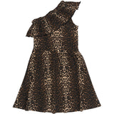 The New Oxford Tan AOP Ellen Rib Kjole