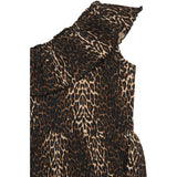 The New Oxford Tan AOP Ellen Rib Kjole