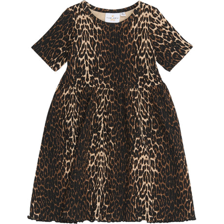 THE NEW Siblings Oxford Tan AOP Ellie Rib Kjole