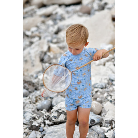 Mikk-Line Faded Denim AOP UV Bade Trøje Resirkulert