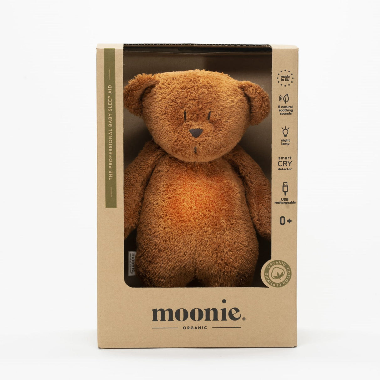 Moonie Caramel 2.0 Organic Humming Bjørn Med en Lampe