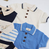 COPENHAGEN COLORS Sky Blue Comb. Pique Polo Romper