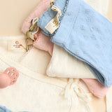 COPENHAGEN COLORS Dusty Blue Pointelle Heart Leggings