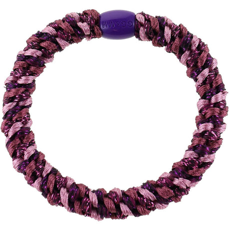 Bow's by Stær Flettet Hårelastikk - Multi Bordeaux/Rose Glitter 6-pakning