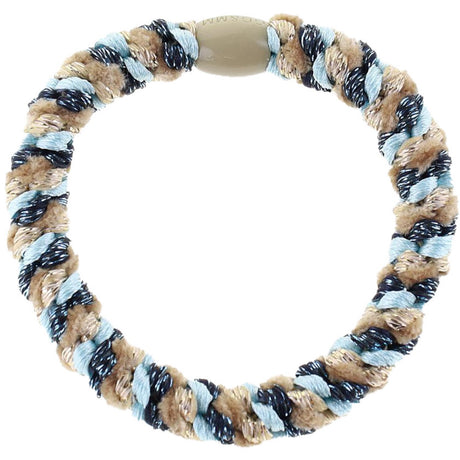 Bow's by Stær Flettet Hårelastikk - Multi Marineblå/Lyseblå/Beige Glitter 6-pakning