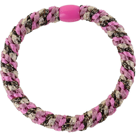 Bow's by Stær Flettet Hårelastikk - Multi Rosa/Brun/Sand Glitter 6-pakning