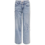 kids ONLY Light Blue Denim Butterflies Jenna Butterfly Wide Jeans Denim