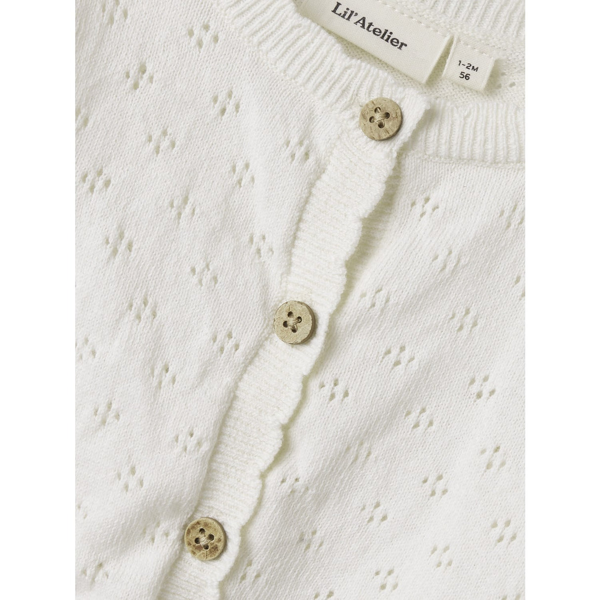 Lil'Atelier Coconut Milk Gliva Ivo Strikk Cardigan