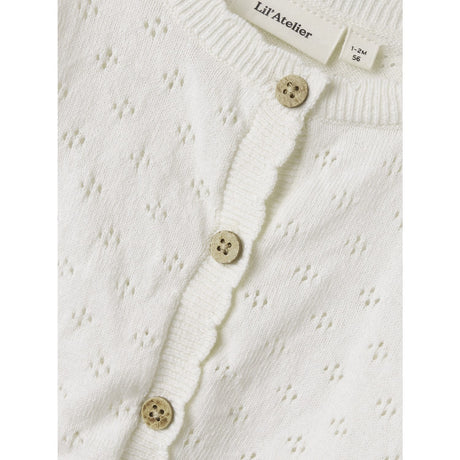 Lil'Atelier Coconut Milk Gliva Ivo Strikk Cardigan