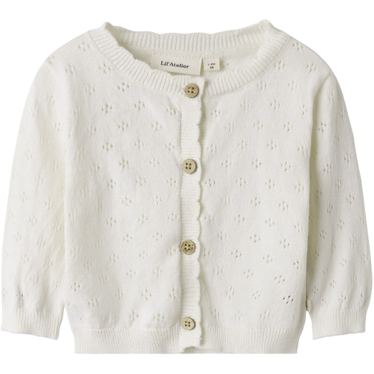 Lil'Atelier Coconut Milk Gliva Ivo Strikk Cardigan