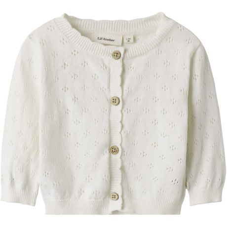 Lil'Atelier Coconut Milk Gliva Ivo Strikk Cardigan