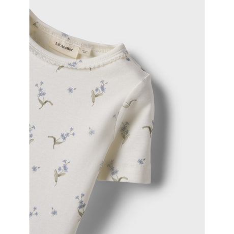 Lil'Atelier Coconut Milk Forget Me Not Gayo Sig Slim T-Shirt