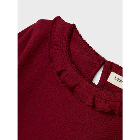 Lil'Atelier Red Dahlia Rachel Nim Slim Bluse