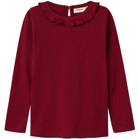 Lil'Atelier Red Dahlia Rachel Nim Slim Bluse