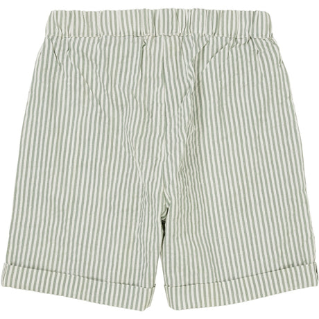 COPENHAGEN COLORS Green W Cream Stripe Seersucker Shorts Sporty