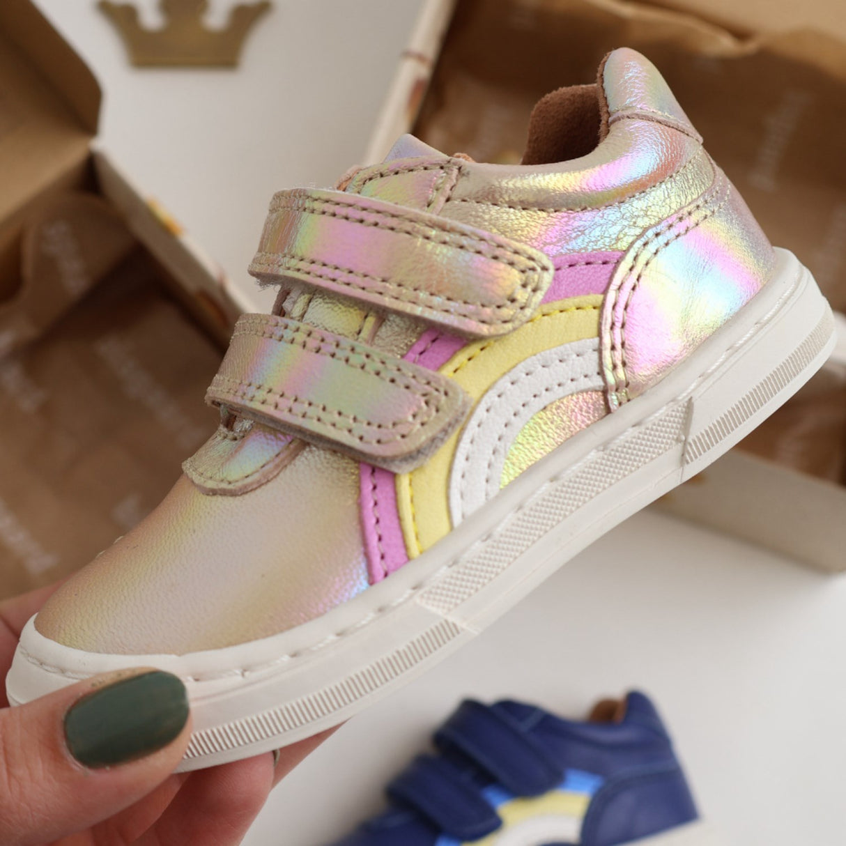 Bisgaard Galaxy Rainbow Low Borrelås Sko