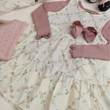 Wheat Ivory Checked Flowers Kjole Luise