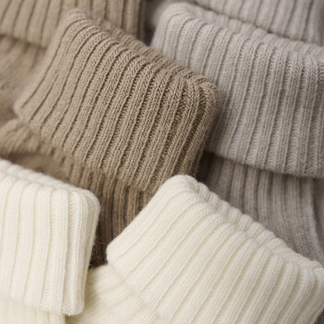 Minymo Light Taupe Baby Strømpe Rib 3-Pakning