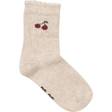 Minymo Light Taupe Strømper Med Lettuce Hem 2-Pakning