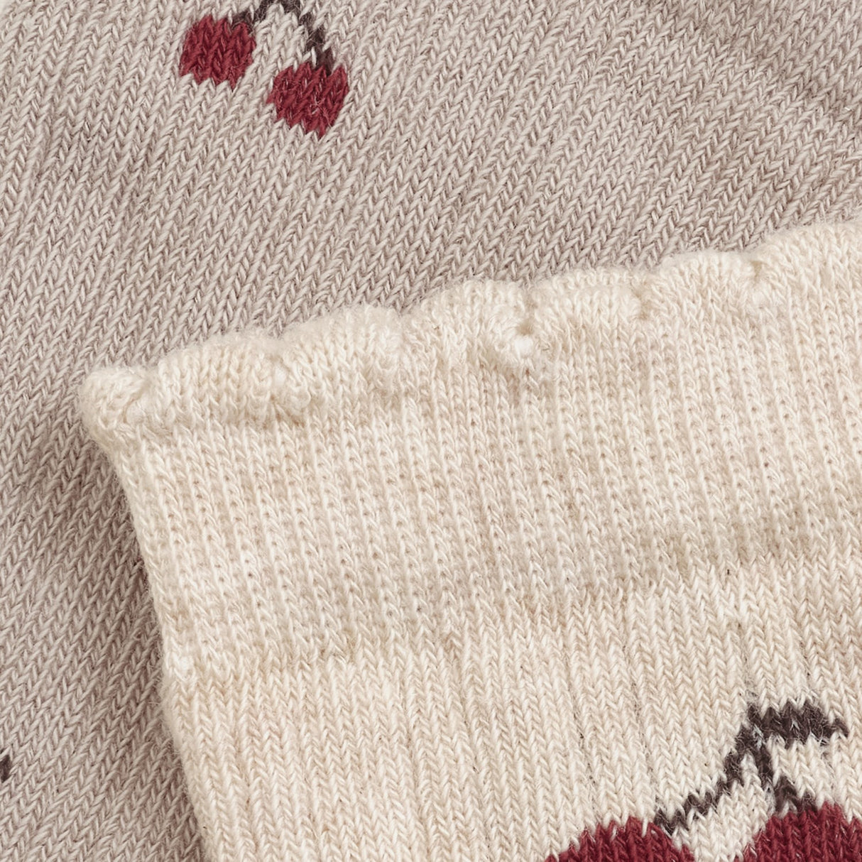 Minymo Light Taupe Strømper Med Lettuce Hem 2-Pakning