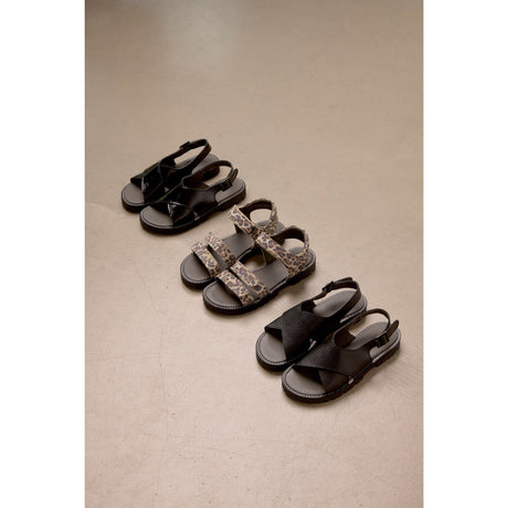 Angulus Leopard Semsket Skinn Justerbar Skinnsandal med Borrelås