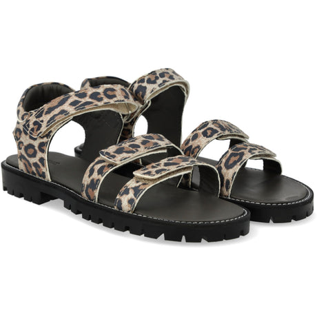 Angulus Leopard Semsket Skinn Justerbar Skinnsandal med Borrelås