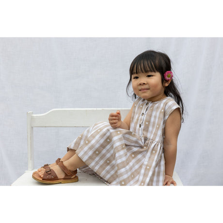 Petit Piao Off White Heart Kjole S/L Woven