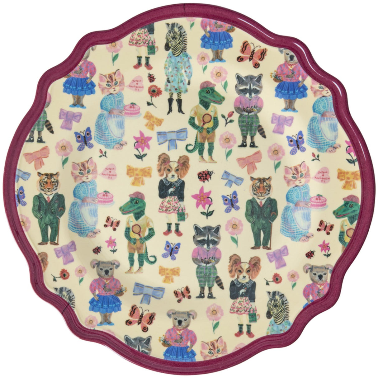 Rice Nathalie Lété Theme Bordeaux Melamine Vintage Middagstallerken