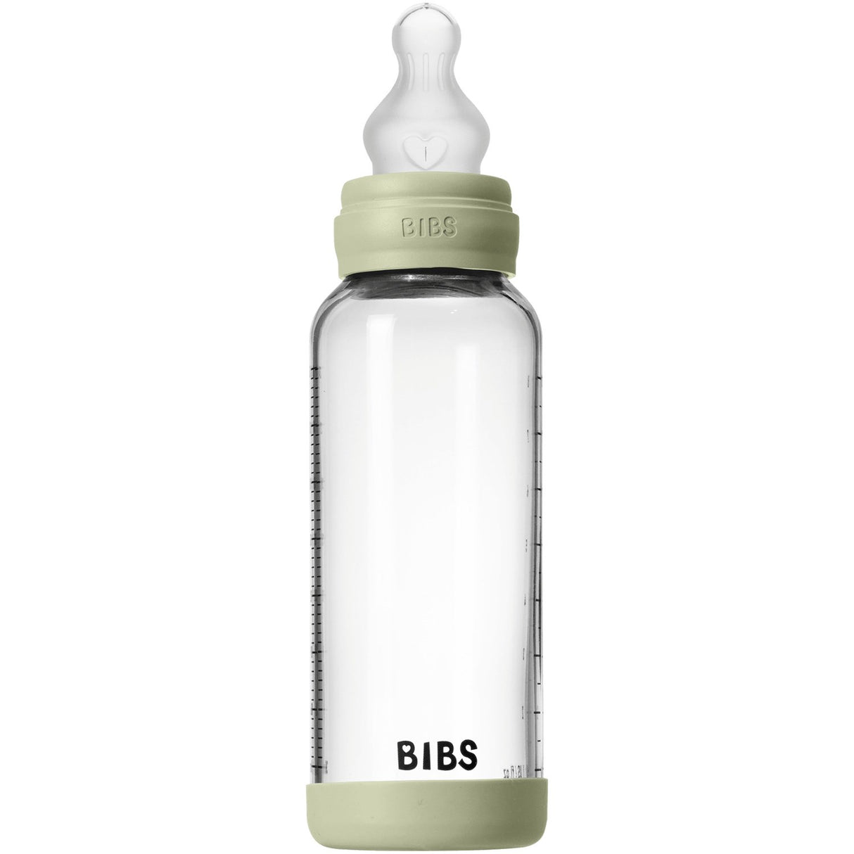 Bibs Sage Glass Baby Flaske Round Silicone Medium Flow