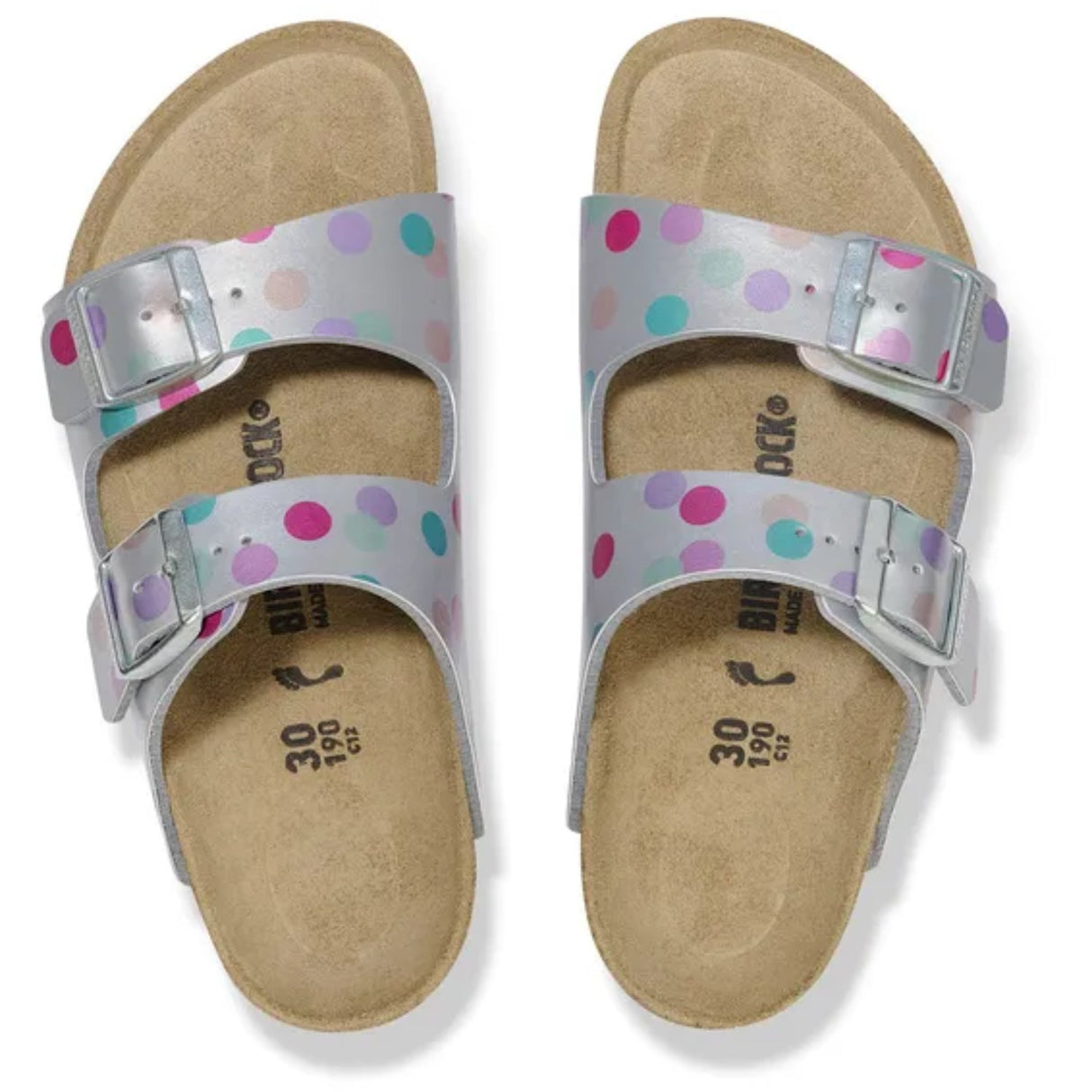 Birkenstock Arizona Kids BF Elec. Metal. Silver Dots