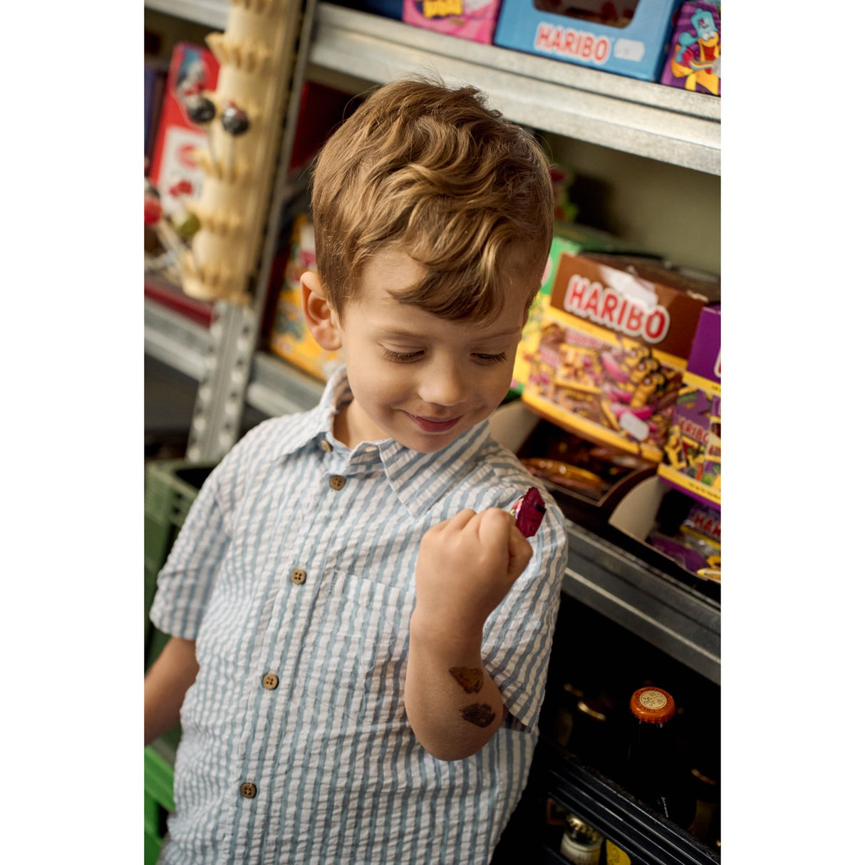 THE NEW Siblings X Luksusbaby Blue Fog Striped Ojo Skjorte