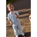 THE NEW Siblings X Luksusbaby Blue Fog Striped Ojo Bukser