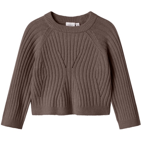 Name It Coffee Quartz Nmfrikine Ls Kort Strikk Pullover Pb