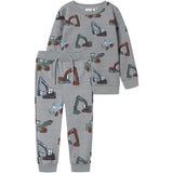 Name It Grey Melange Nmmnenean Ls Swe Bru Pb Sett