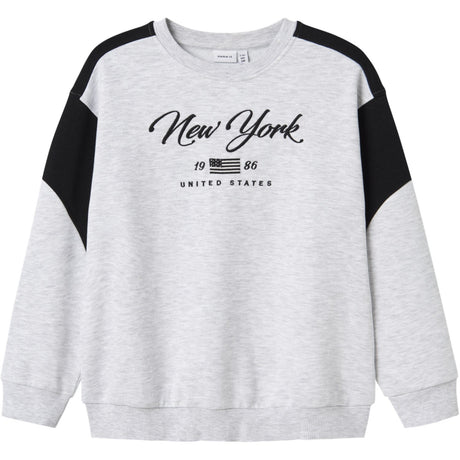 Name It Light Grey Melange Nkmkera Ls Rlx Sweat Unb