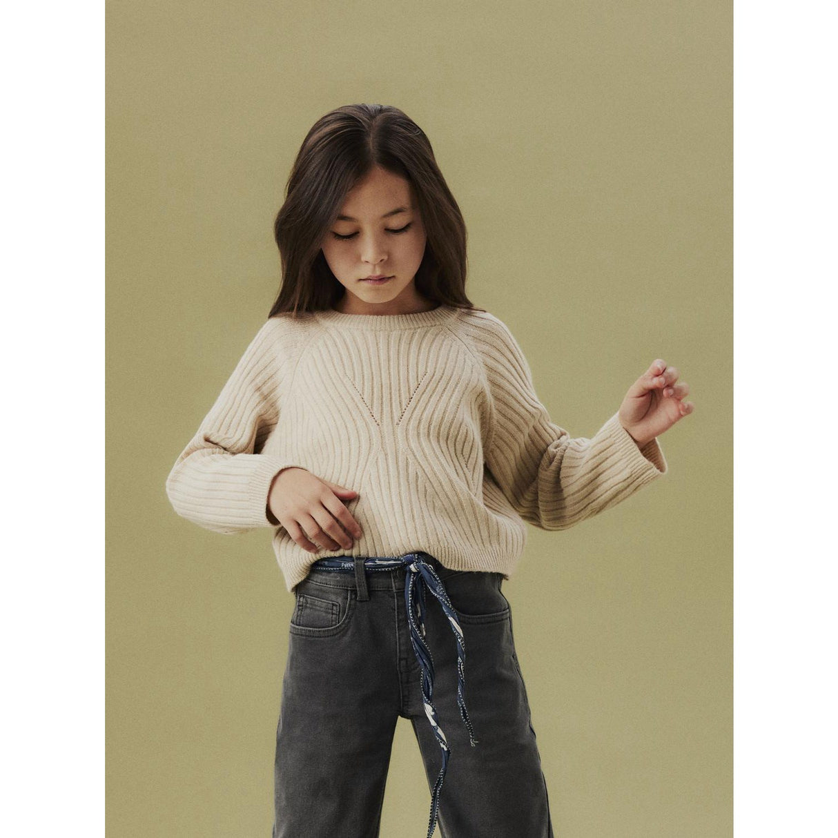 Name It Doeskin Nkfrikine Ls Kort Strikk Pullover P