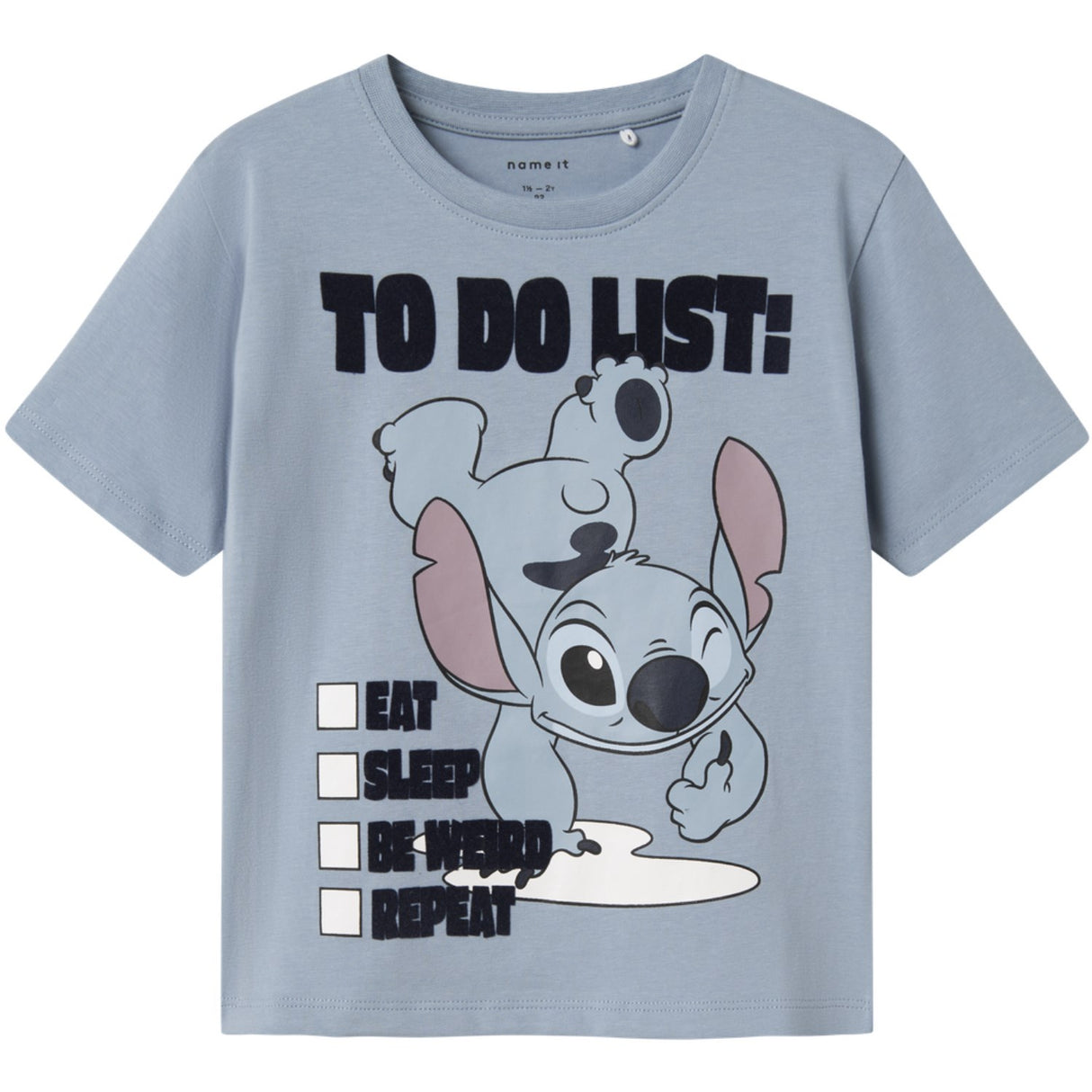 Name It Dusty Blue Nmmjudd Stitch Nreg Ss Topp Wdi