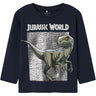 Name It Navy Blazer Nmmjewel Jurassic Nreg Ls Topp Noos Sky