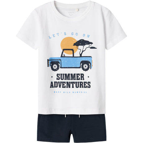 Name It Lucent White Nmmjaspen Ss Shorts Sett Pb